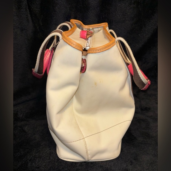 Coach L2K-5078 Canvas Top Handle Bag White & Pink - Picture 5 of 12